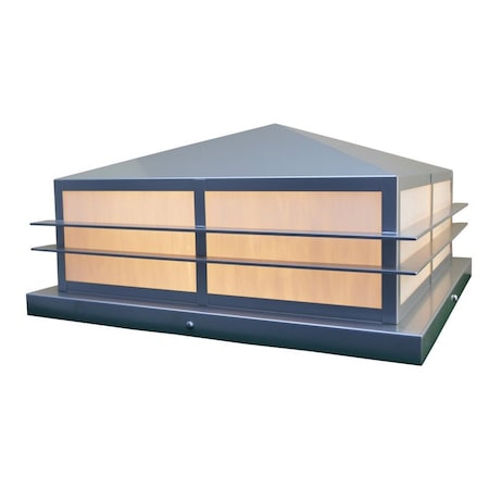 Arroyo Craftsman 15" Bexley Column Mount, Slate, Tan Glass BEC-15TN-S